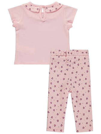 Civil Baby Kalp Empirme Bebe Yaka 6-18 Ay Takım - Pembe