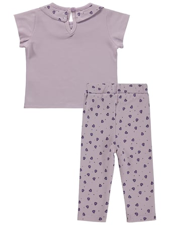 Civil Baby Kalp Empirme Bebe Yaka 6-18 Ay Takım - Lila
