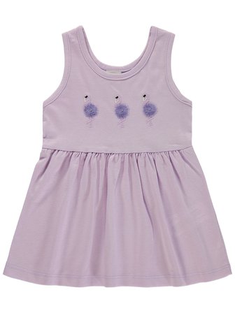 Civil Baby Flamingo Nakış 6-18 Ay Elbise - Lila