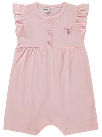 Civil Baby Kelebek Baskılı Kolu Büzgülü 6-18 Ay Tulum - Pembe