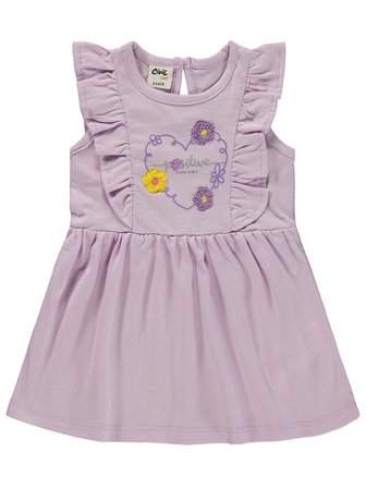 Civil Baby Kalp Baskı Çiçek 6-18 Ay Elbise - Lila
