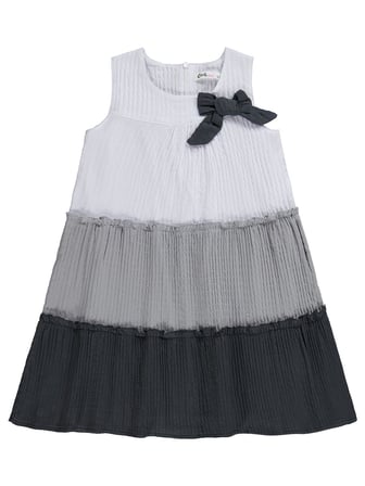 Civil Girls Fiyonklu 6-9 Yaş Elbise - Gri
