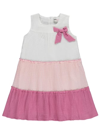 Civil Girls Fiyonklu 6-9 Yaş Elbise - Pembe