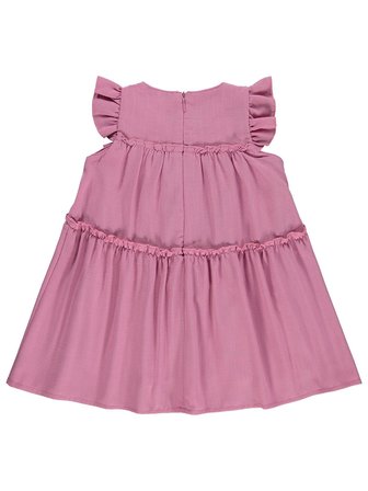 Civil Girls Fiyonklu Volanlı 2-5 Yaş Elbise - Pembe