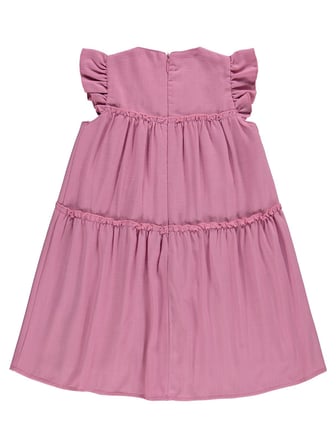 Civil Girls Fiyonklu Volanlı 6-9 Yaş Elbise - Pembe