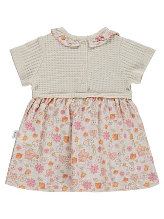 Civil Baby Çiçek Yaprak Empirme 6-18 Ay Tulum - Bej
