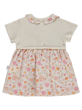 Civil Baby Çiçek Yaprak Empirme 6-18 Ay Tulum - Bej