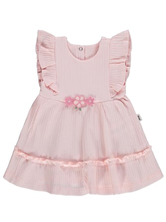 Civil Baby Fırfırlı Çiçekli 6-18 Ay Elbise - Pembe