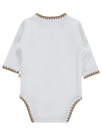 Civil Baby Oturan Tatlı Ayı Baskılı 1-9 Ay Çıtçıtlı Badi - Ekru
