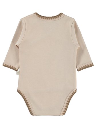 Civil Baby Oturan Tatlı Ayı Baskılı 1-9 Ay Çıtçıtlı Badi - Fil Dişi