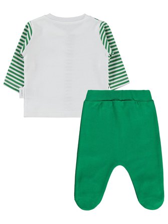 Nova Baby Karpuz Kokulu Önden Açık 1-6 Ay Pijama Takımı - Ekru
