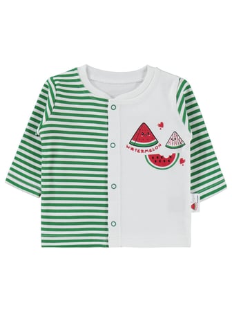 Nova Baby Karpuz Kokulu Önden Açık 1-6 Ay Pijama Takımı - Ekru