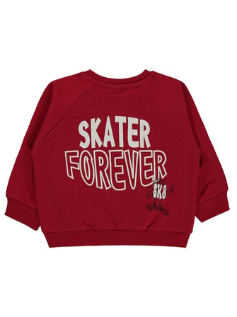 Civil Baby Skater Forever Baskılı 6-18 Ay Sweatshirt - Kırmızı