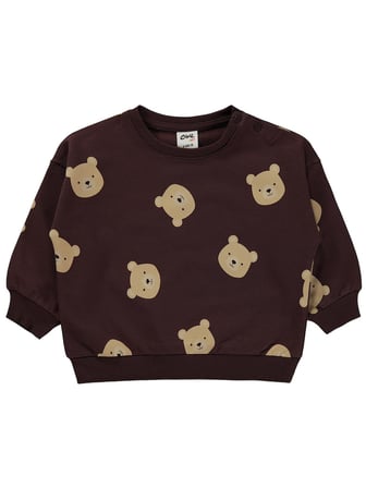 Civil Baby Ayıcık Baskılı 6-18 Ay Sweatshirt - Kahverengi