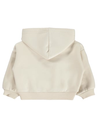 Civil Baby Çiçek Nakışlı Basic Kapşonlu 6-18 Ay Sweatshirt - Bej