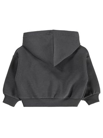 Civil Baby Çiçek Nakışlı Basic Kapşonlu 6-18 Ay Sweatshirt - Gri