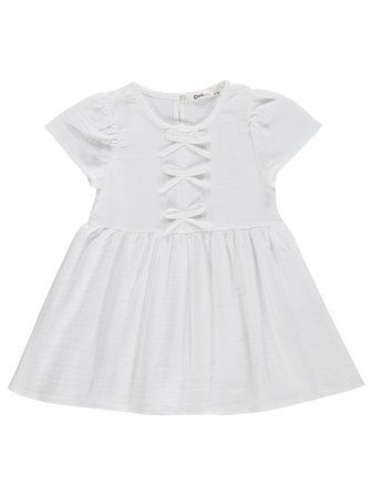 Civil Girls Fiyonklu 2-5 Yaş Elbise - Beyaz