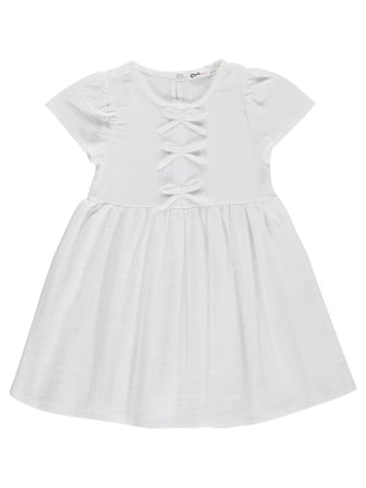 Civil Girls Fiyonklu 6-9 Yaş Elbise - Beyaz