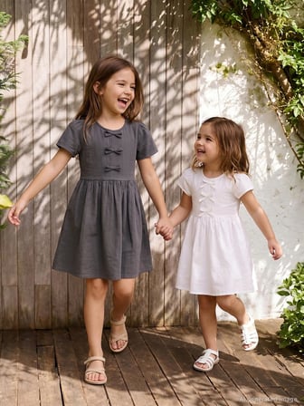 Civil Girls Fiyonklu 6-9 Yaş Elbise - Gri