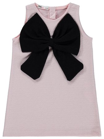 Civil Girls Fiyonk Detaylı 2-5 Yaş Elbise - Pudra