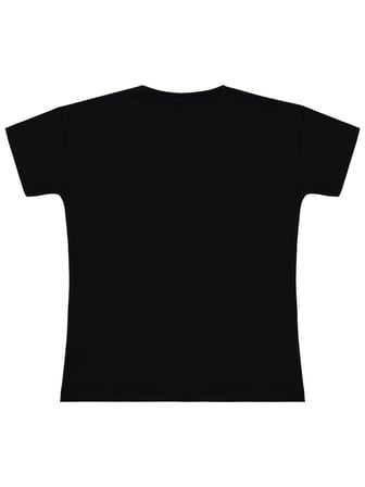 Civil Girls Kelebek Aplikeli 10-13 Yaş Tişört - Siyah