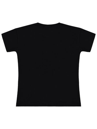 Civil Girls Kelebek Aplikeli 10-13 Yaş Tişört - Siyah