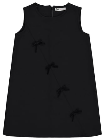 Civil Girls Fiyonklu 6-9 Yaş Elbise - Siyah