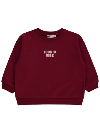 Civil Girls Basic 2-5 Yaş Sweatshirt - Bordo