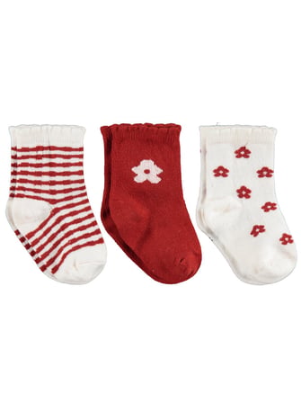 Civil Baby Flowers 3'lü 6-18 Ay Bebek Kız Çorap Set