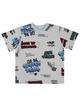 Civil Boys New York Baskılı 6-9 Yaş Tişört - Koyu Taş Rengi