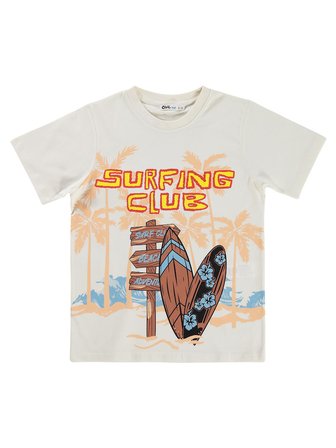 Civil Boys Surfing Club 6-9 Yaş Tişört - Kırık Beyaz