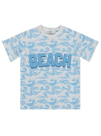 Civil Boys Beach Baskılı 6-9 Yaş Tişört - Kırık Beyaz