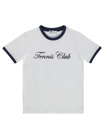 Civil Boys Tennis Club Baskılı 10-13 Yaş Tişört - Lacivert