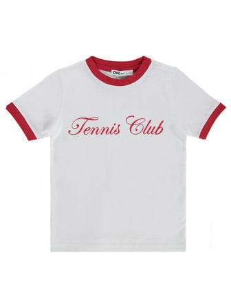 Civil Boys Tennis Club Baskılı 6-9 Yaş Tişört - Kırmızı