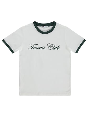 Civil Boys Tennis Club Baskılı 6-9 Yaş Tişört - Yeşil