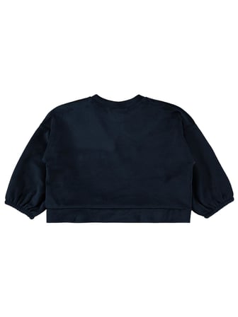 Civil Baby Fransız Kadife Fiyonklu 6-18 Ay Sweatshirt - Lacivert