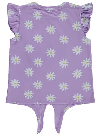 Civil Girls Papatya Desenli 6-9 Yaş Tişört - Lila