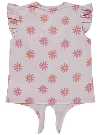 Civil Girls Papatya Desenli 6-9 Yaş Tişört - Pudra