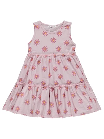 Civil Girls Papatya Desenli 6-9 Yaş Elbise - Pudra