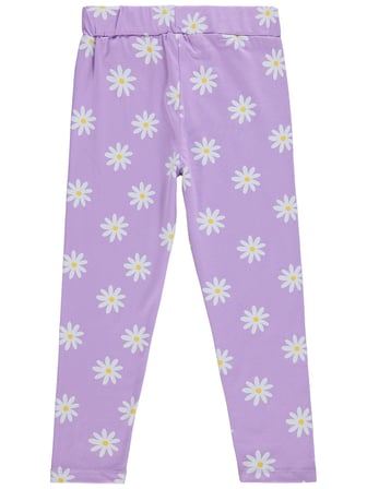 Civil Girls Papatya Desenli 6-9 Yaş Tayt - Lila