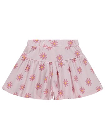 Civil Girls Papatya Desenli 6-9 Yaş Etek - Pudra
