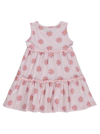 Civil Girls Papatya Desenli 2-5 Yaş Elbise - Pudra