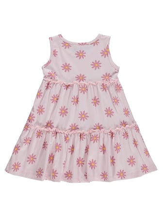Civil Girls Papatya Desenli 2-5 Yaş Elbise - Pudra