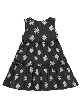 Civil Girls Papatya Desenli 2-5 Yaş Elbise - Gri