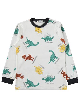 Civil Boys Dinozor Baskılı 6-9 Yaş Pijama Takımı - Gri