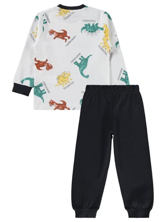 Civil Boys Dinozor Baskılı 2-5 Yaş Pijama Takımı - Gri