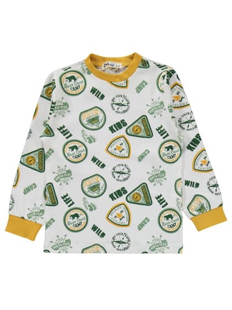 Civil Boys Kids Armalar Baskılı 2-5 Yaş Pijama Takımı - Hardal