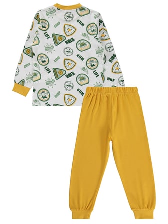Civil Boys Kids Armalar Baskılı 2-5 Yaş Pijama Takımı - Hardal