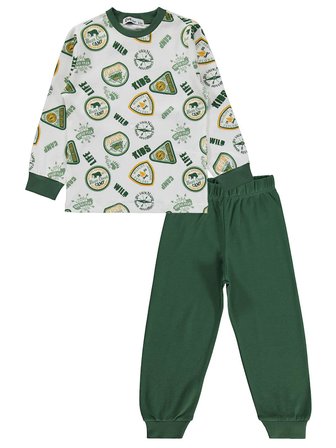 Civil Boys Kids Armalar Baskılı 2-5 Yaş Pijama Takımı - Yeşil