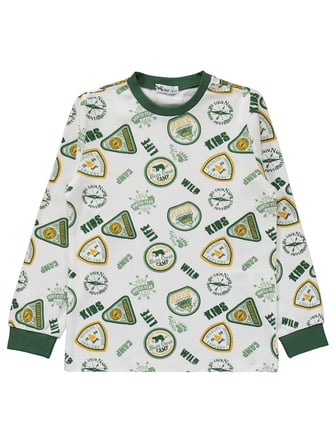 Civil Boys Kids Armalar Baskılı 10-13 Yaş Pijama Takımı - Yeşil